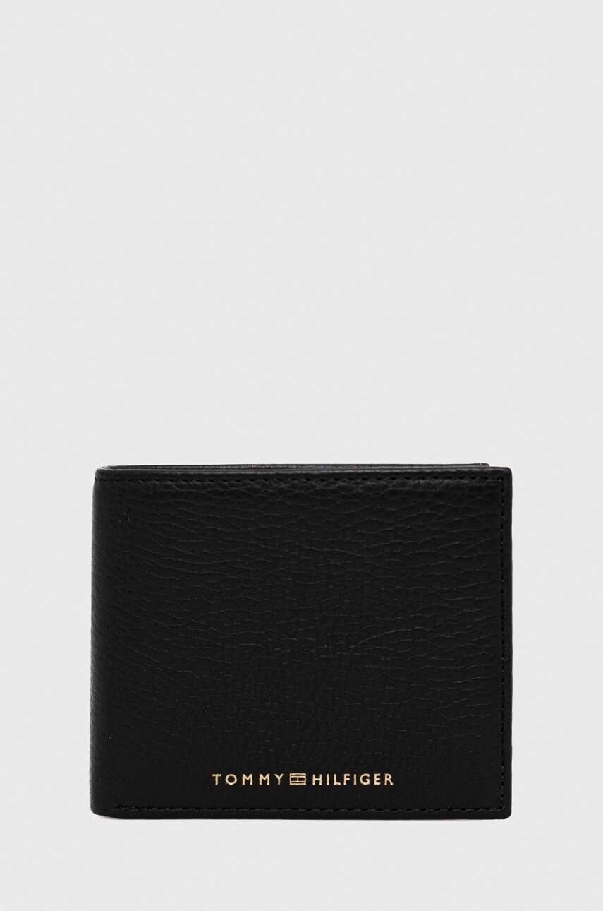 

Кожен портфейл Tommy Hilfiger мъжки в черно, Черен