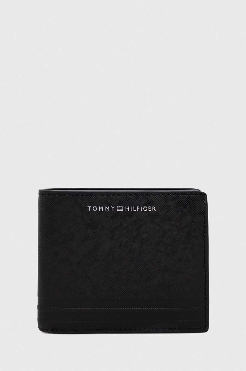 

Шкіряний гаманець Tommy Hilfiger чоловічий колір чорний