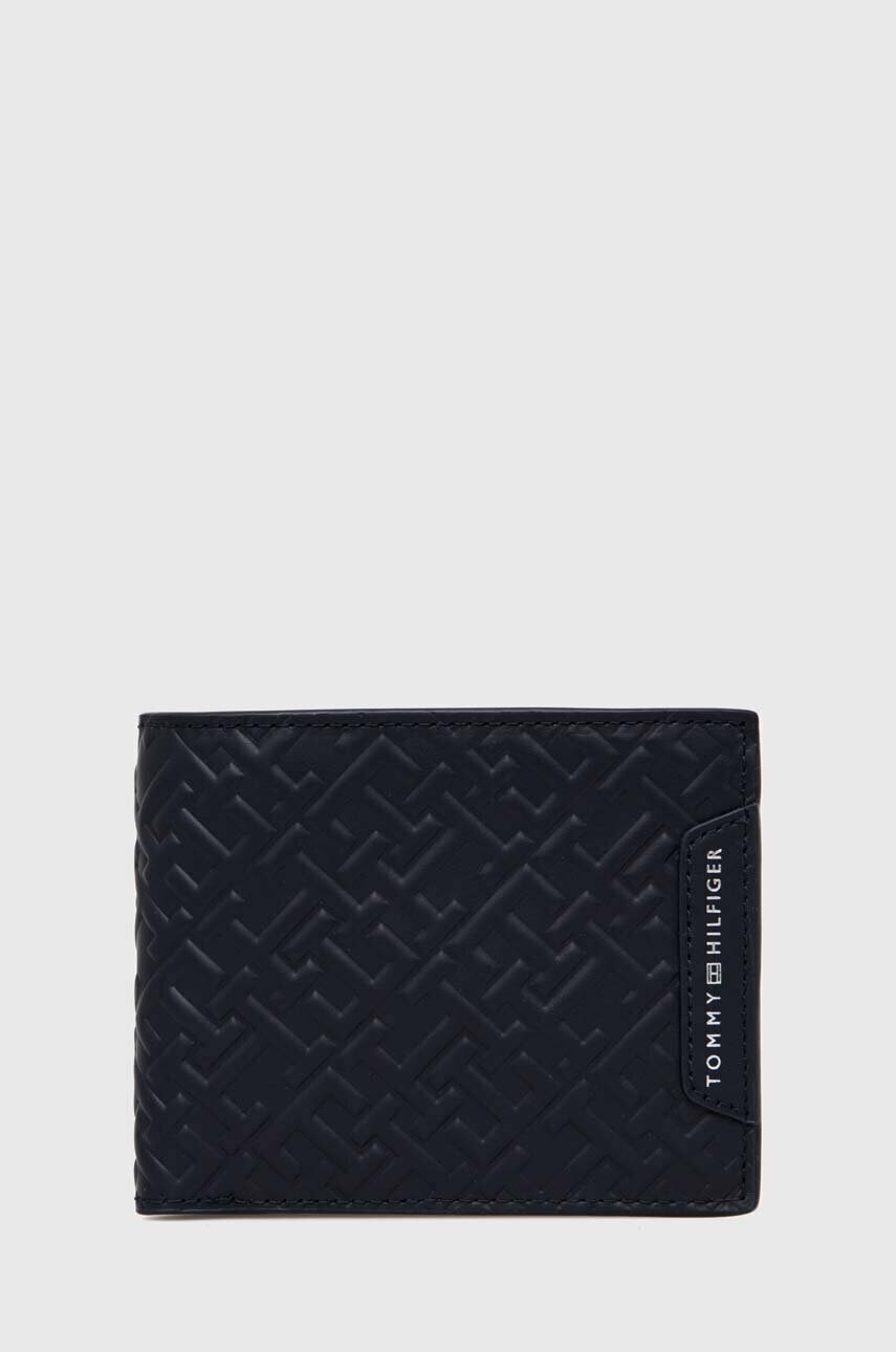 

Шкіряний гаманець Tommy Hilfiger чоловічий колір синій