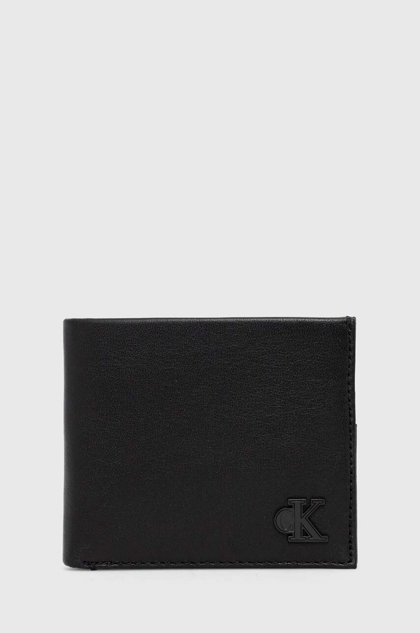 

Кожен портфейл Calvin Klein Jeans мъжки в черно, Черен