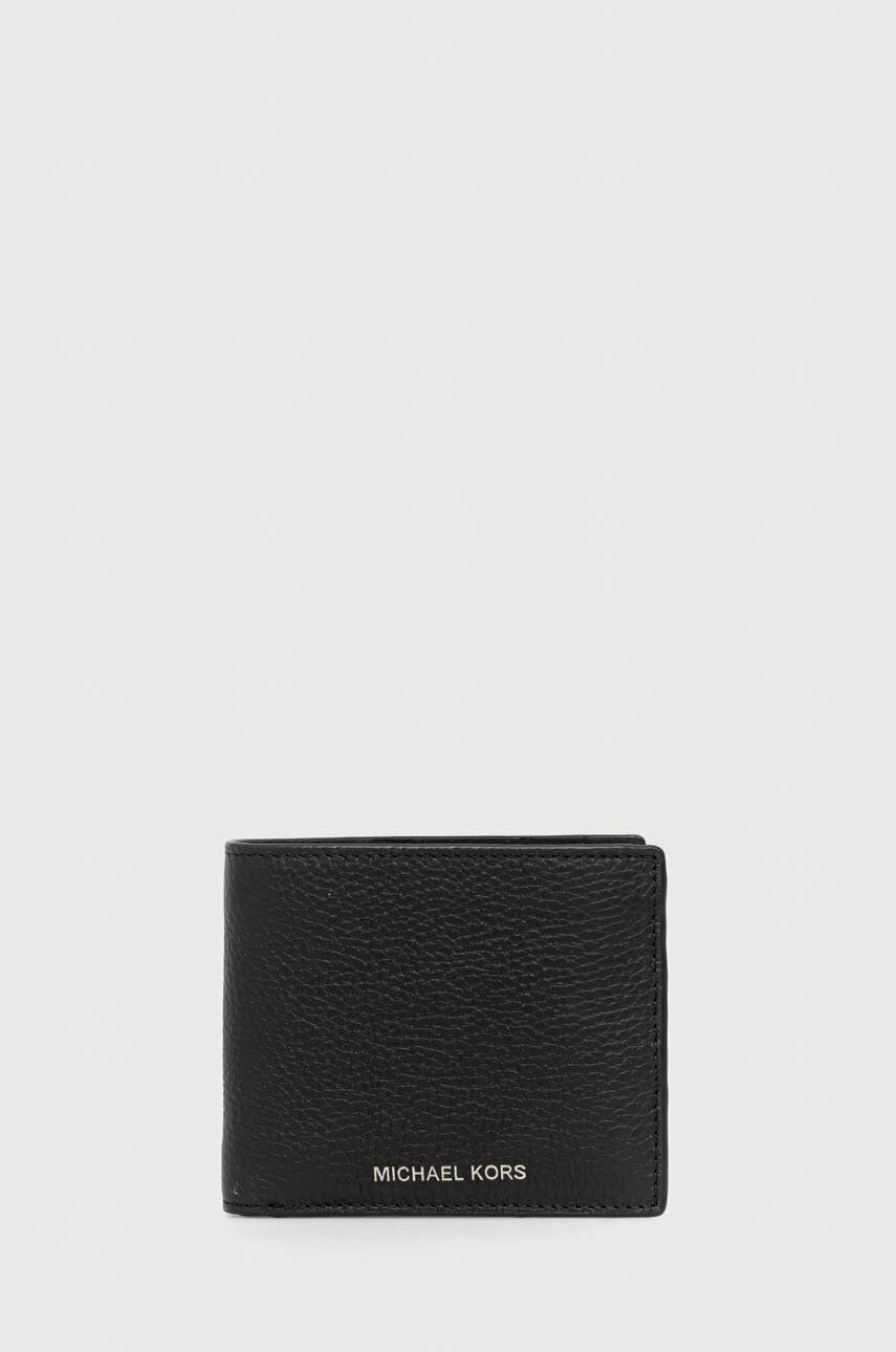 Kožená peněženka Michael Kors černá barva