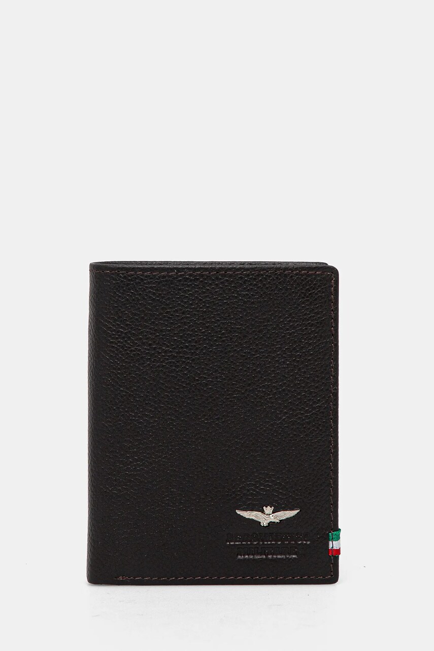 Aeronautica Militare portofel de piele barbati, culoarea maro