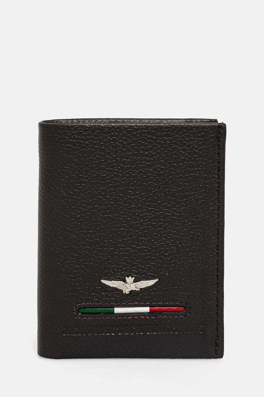 Aeronautica Militare portofel de piele barbati, culoarea maro Aeronautica Militare portofel de piele barbati, culoarea maro