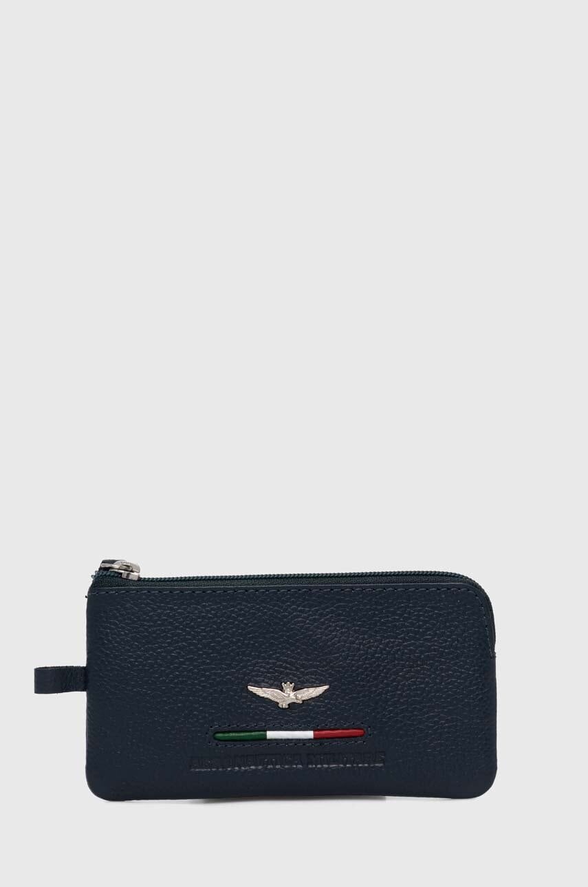 Aeronautica Militare husa de chei din piele culoarea albastru marin Aeronautica Militare husa de chei din piele culoarea albastru marin