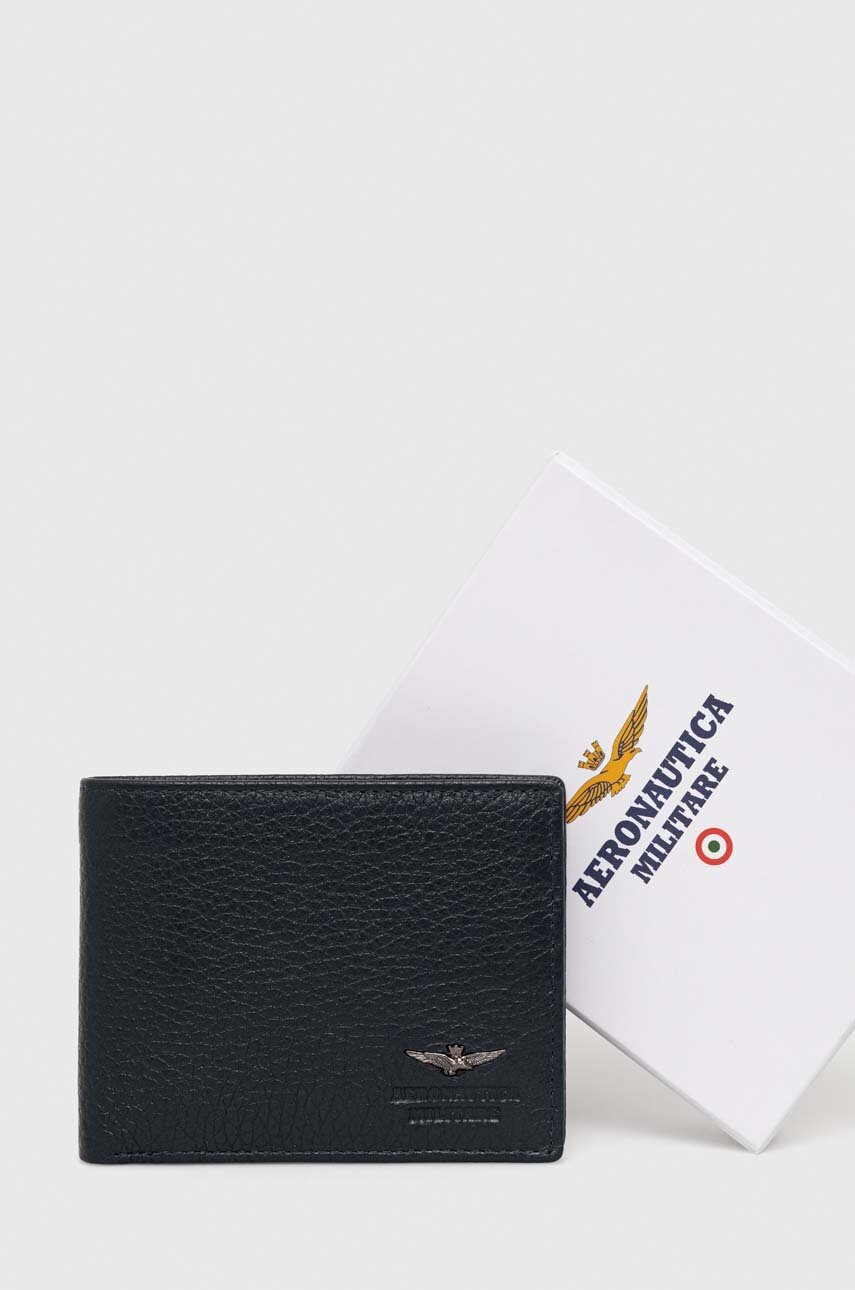 Δερμάτινο πορτοφόλι Aeronautica Militare ανδρικά, χρώμα: ναυτικό μπλε AM182 φωτογραφία