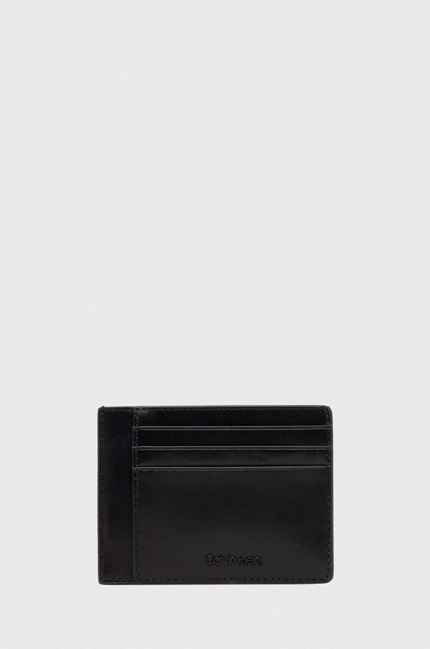 

Кожен портфейл Calvin Klein мъжки в черно, Черен