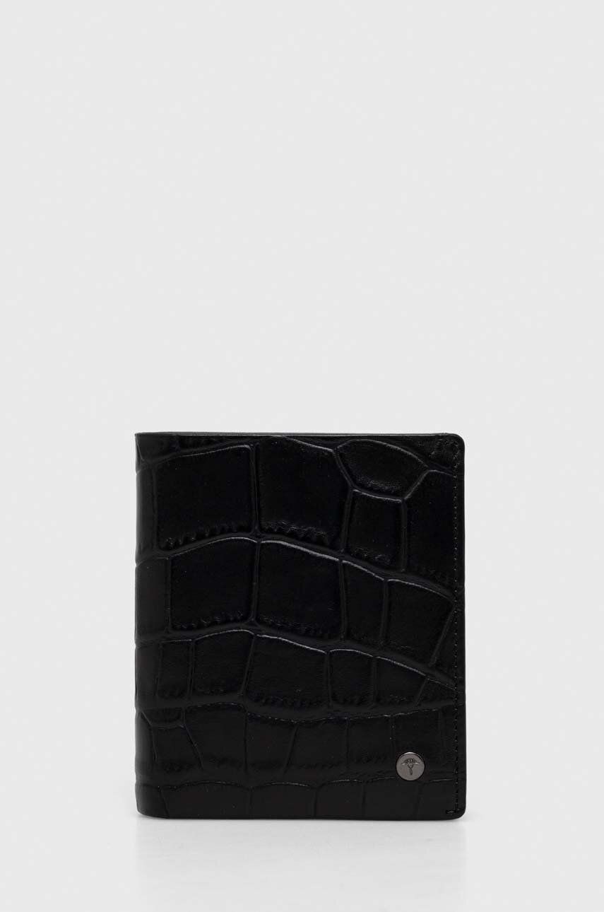 Kožená peněženka Joop! černá barva