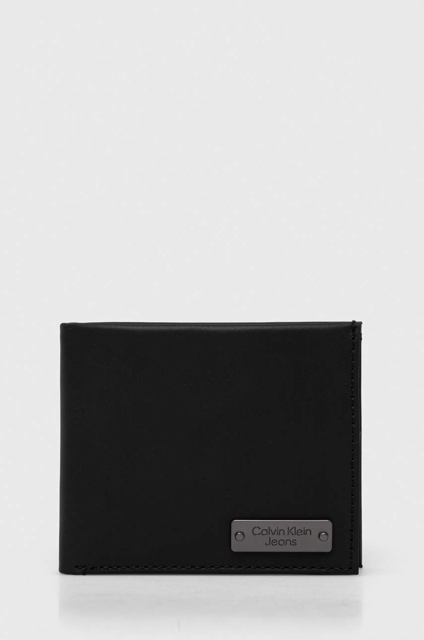 

Кожен портфейл Calvin Klein Jeans мъжки в черно, Черен