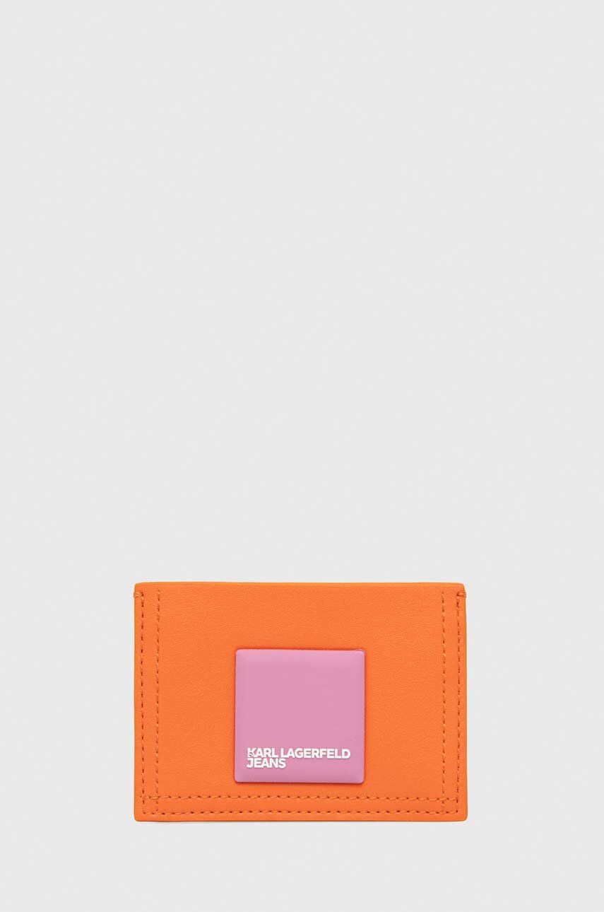 Karl Lagerfeld Jeans carcasa cardului culoarea portocaliu answear.ro