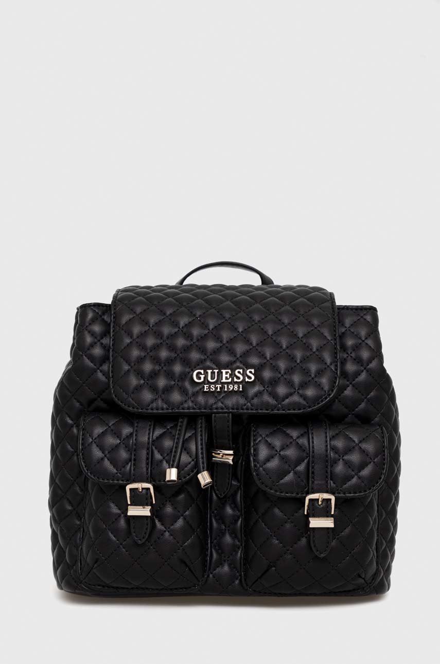 

Рюкзак Guess жіночий колір чорний малий однотонний
