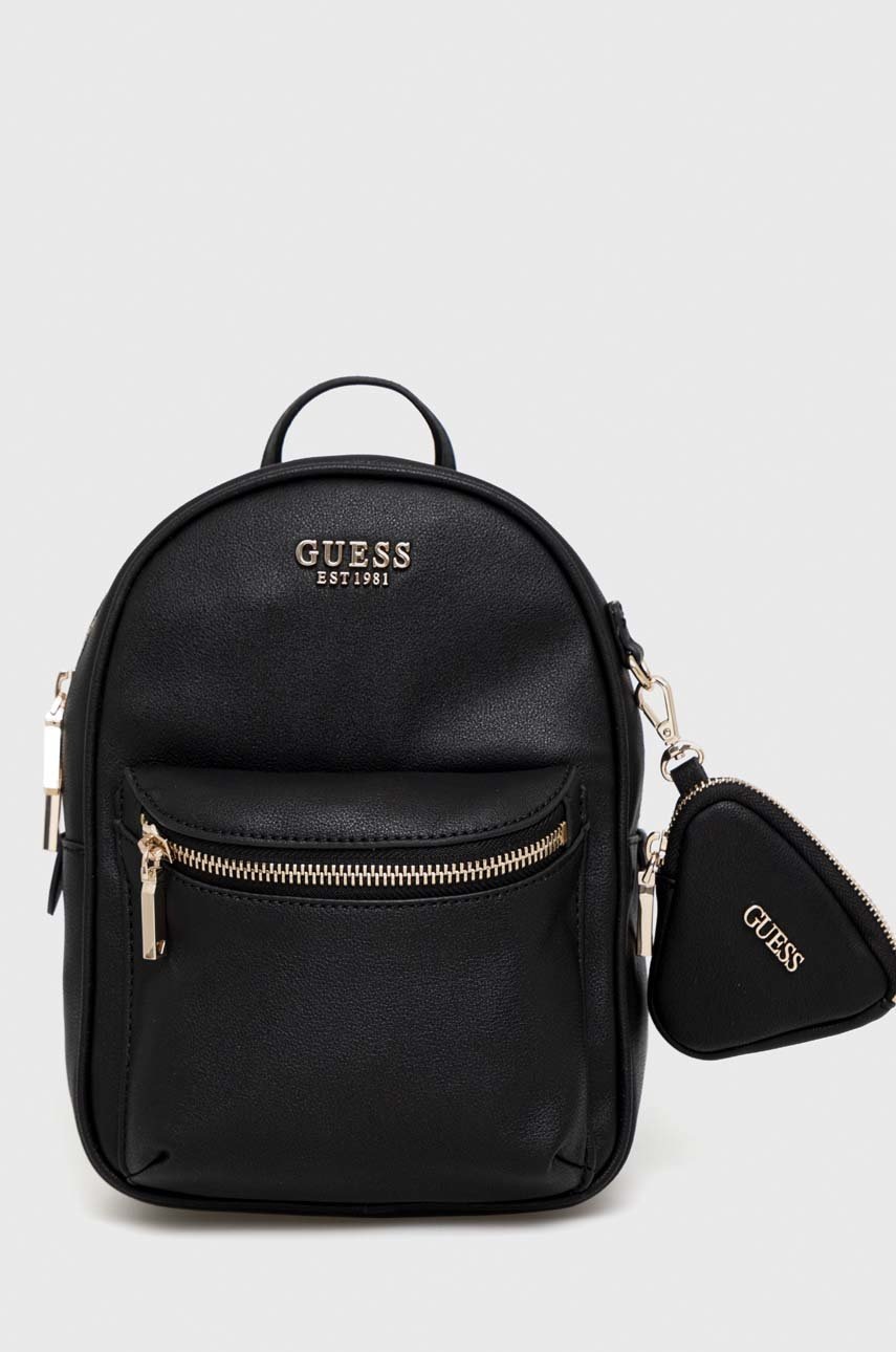 

Раница Guess в черно малък размер с изчистен дизайн, Черен
