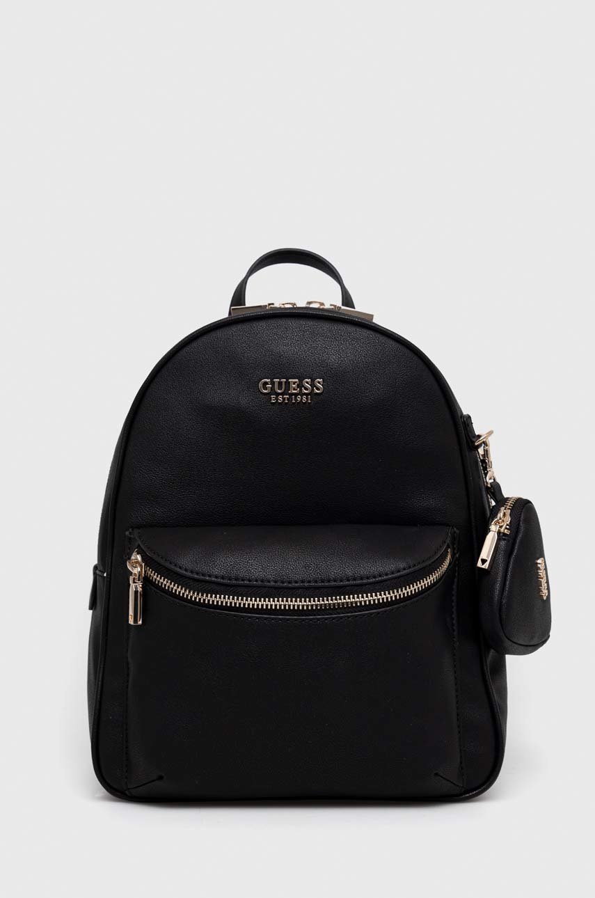 

Раница Guess в черно малък размер с изчистен дизайн, Черен
