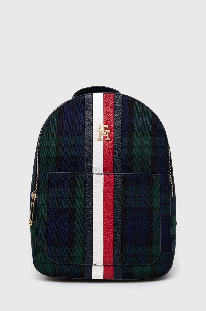 

Раница Tommy Hilfiger в тъмносиньо малък размер с десен, Тъмносин