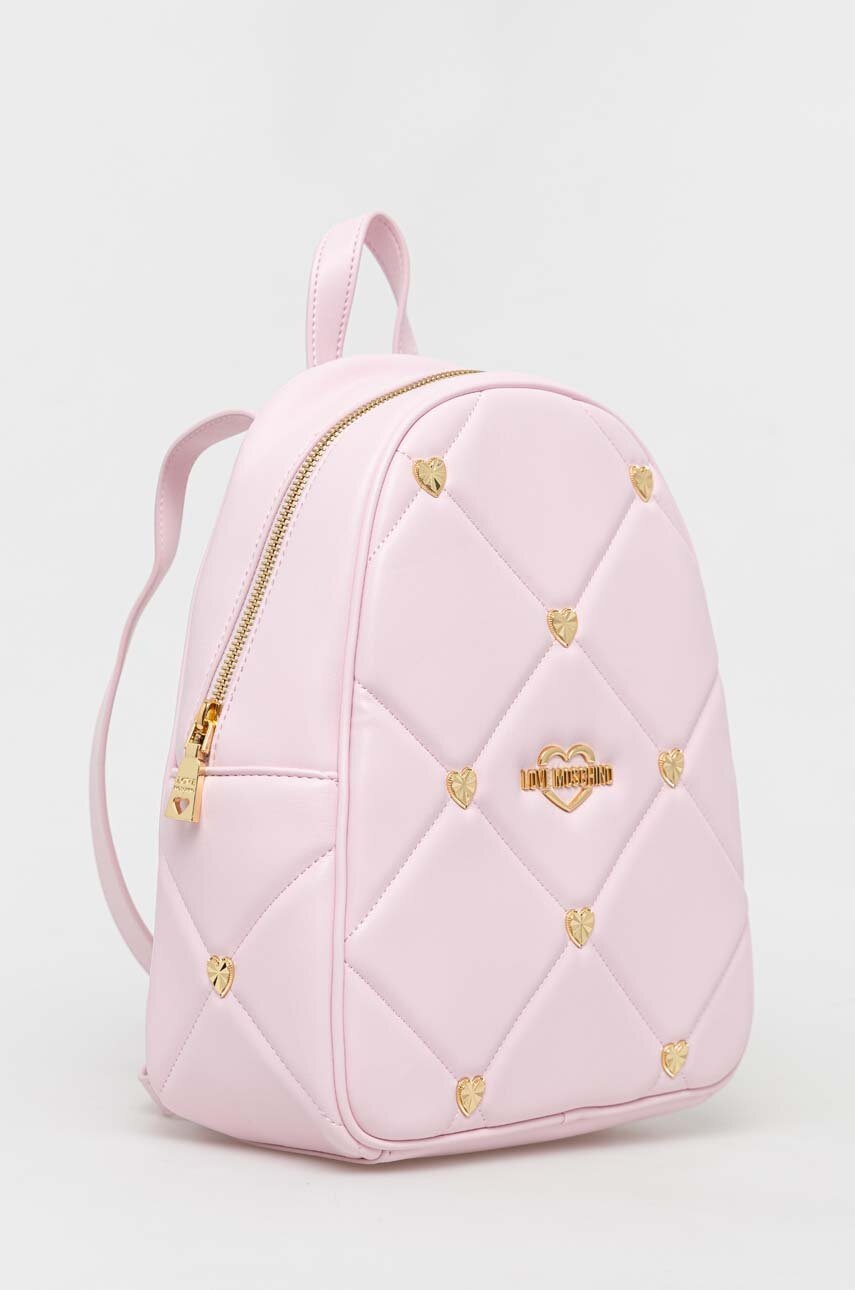

Рюкзак Love Moschino женский цвет розовый маленький с аппликацией