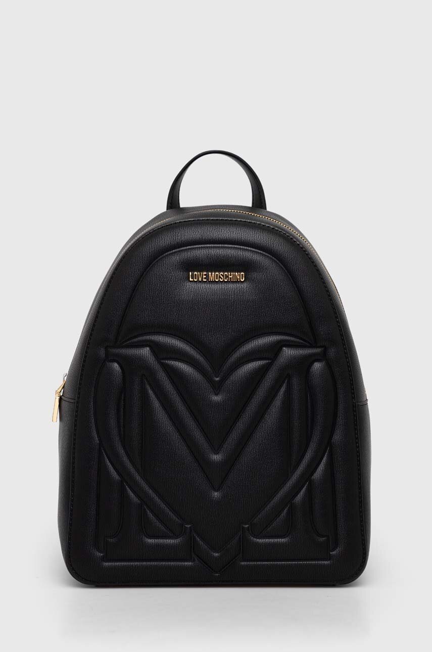 

Раница Love Moschino в черно малък размер с изчистен дизайн, Черен
