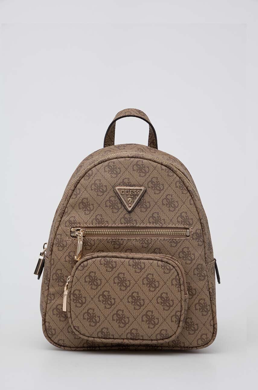 

Рюкзак Guess женский цвет коричневый маленький узорный