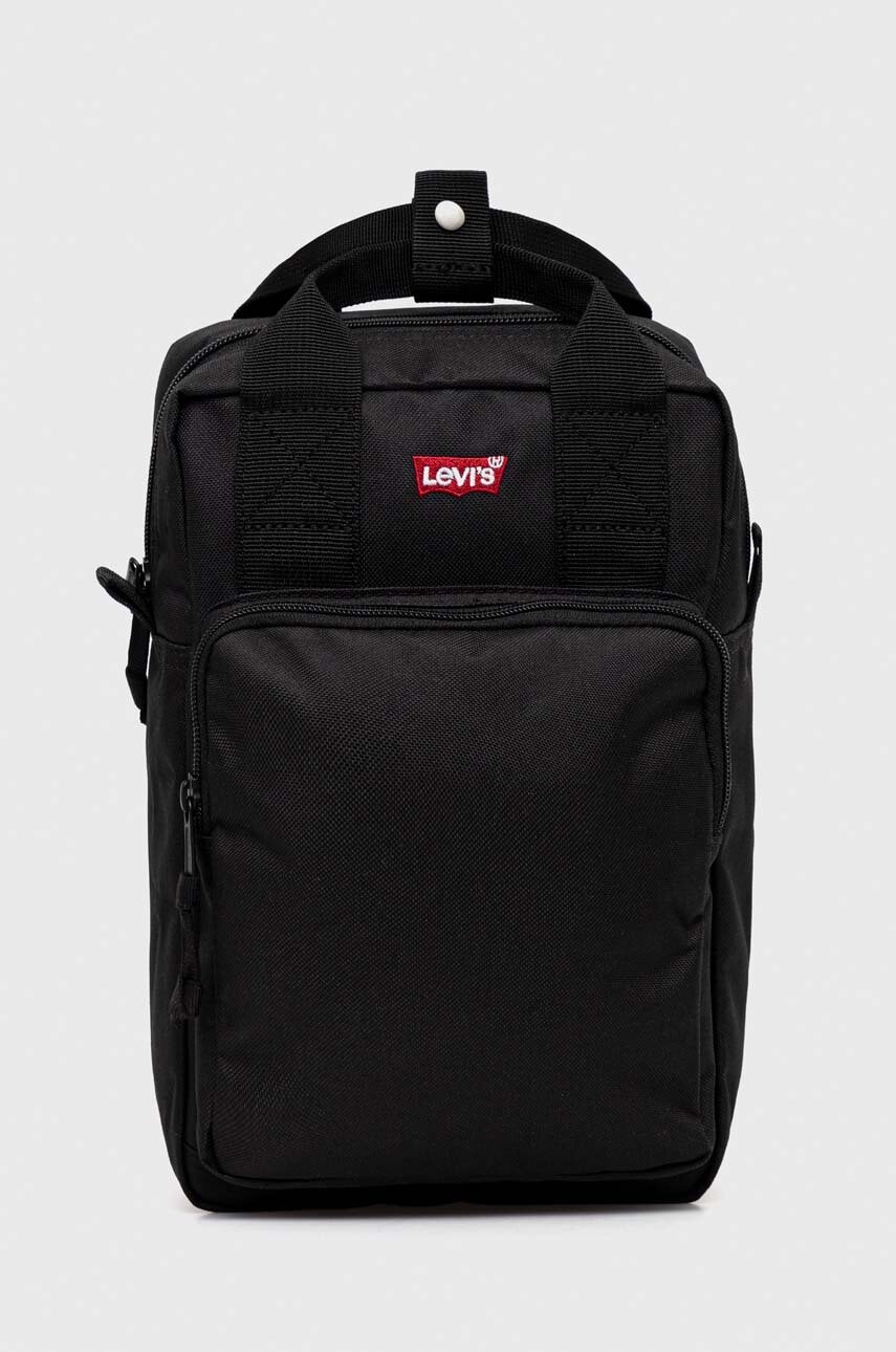 Levi's rucsac femei, culoarea negru, mic, neted