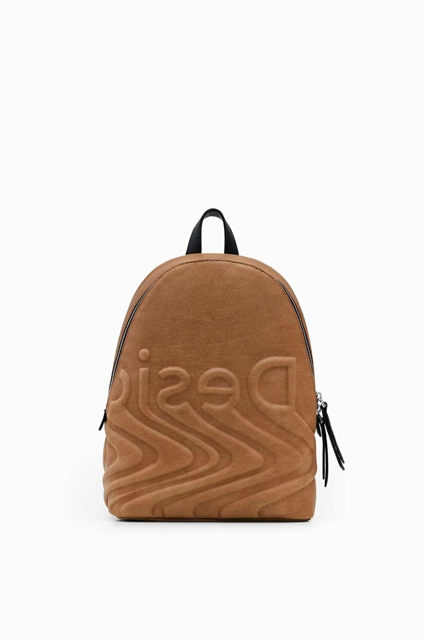 Desigual rucsac femei, culoarea bej, mic, neted