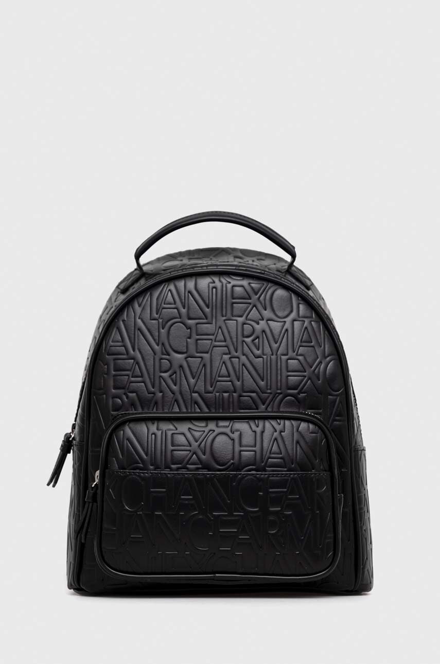 Armani Exchange rucsac femei, culoarea negru, mic, neted