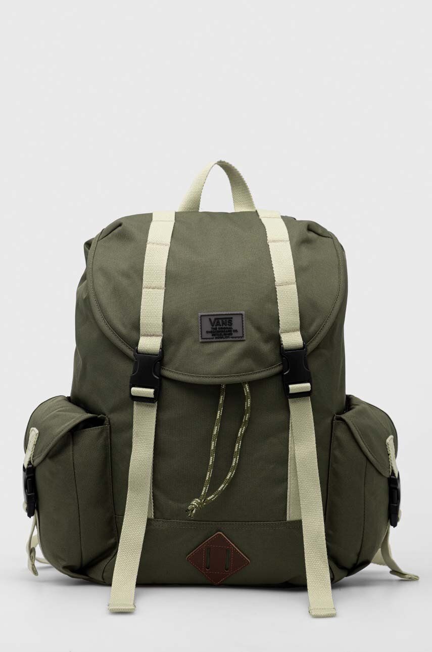 Vans rucsac femei, culoarea verde, mare, neted