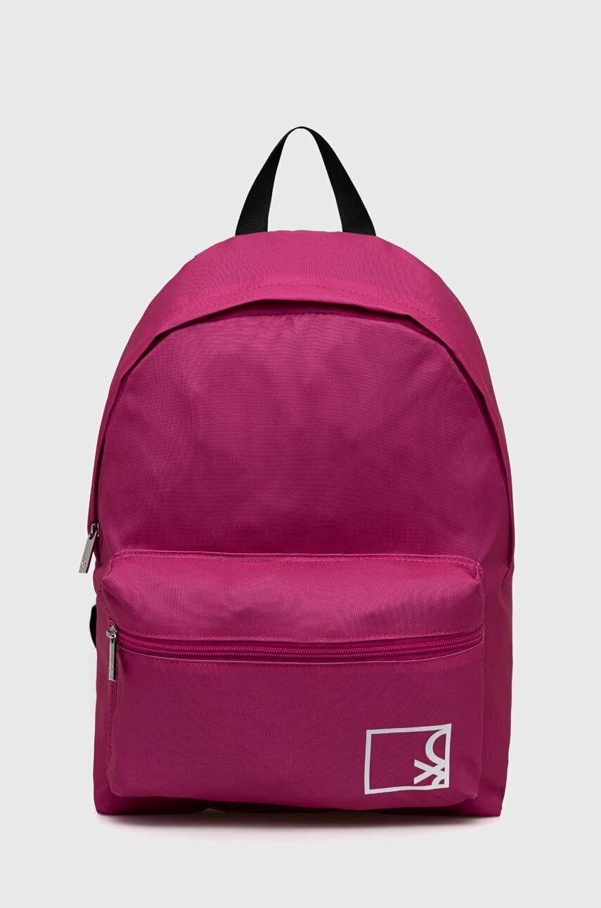 Дитячий рюкзак United Colors of Benetton колір рожевий великий однотонний