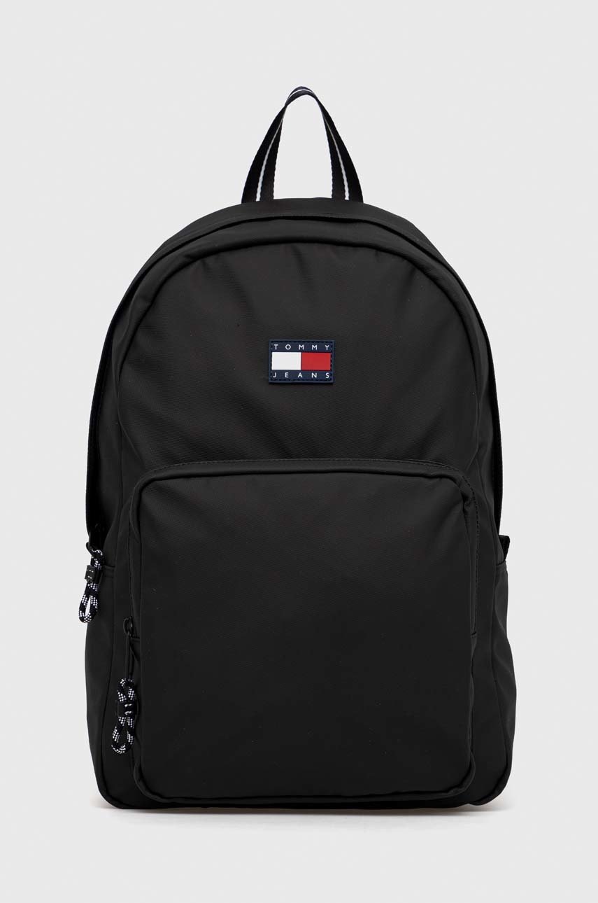 

Рюкзак Tommy Jeans чоловічий колір чорний великий з аплікацією