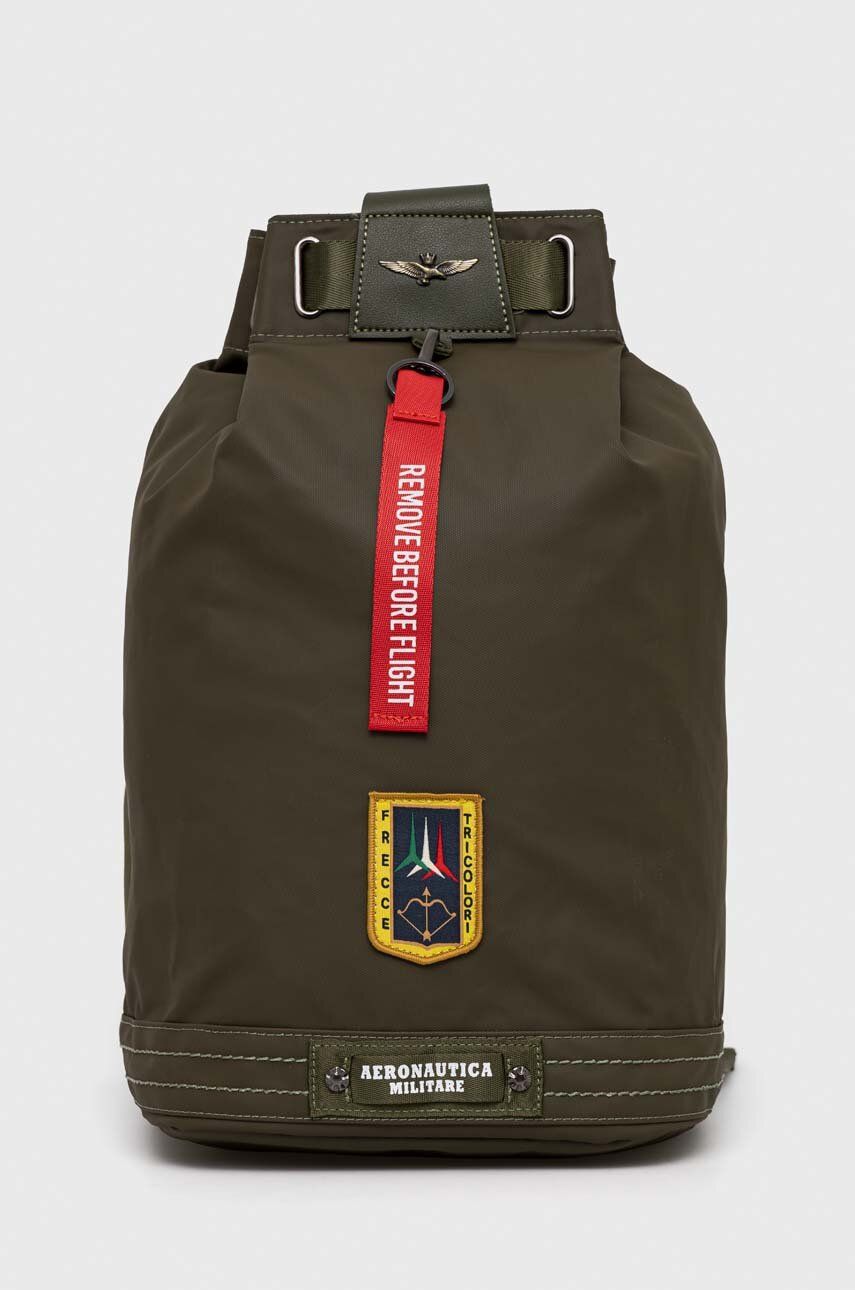 Aeronautica Militare rucsac barbati, culoarea verde, mare, cu imprimeu