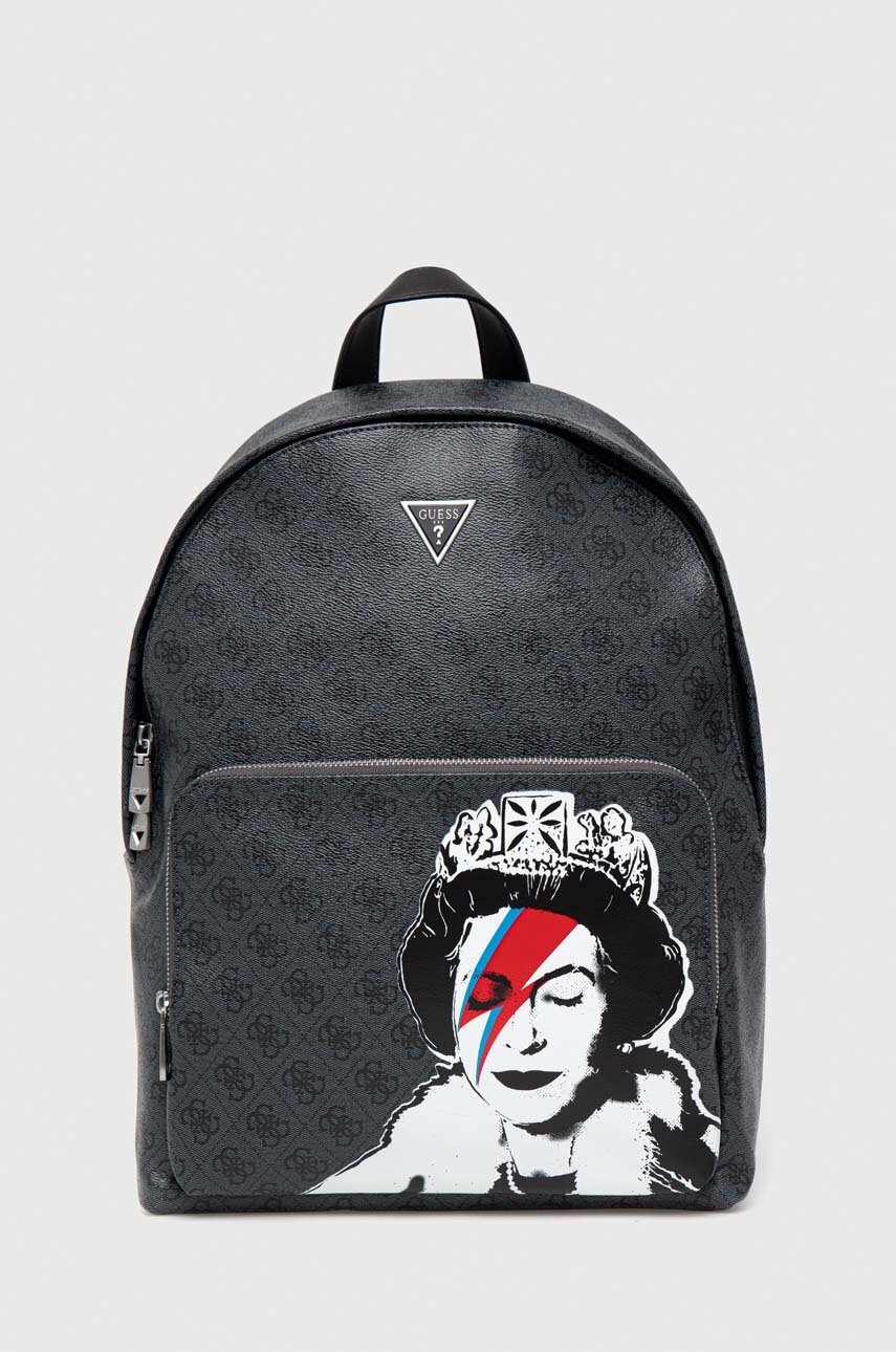 

Раница Guess x Banksy в сиво голям размер с десен, Сив