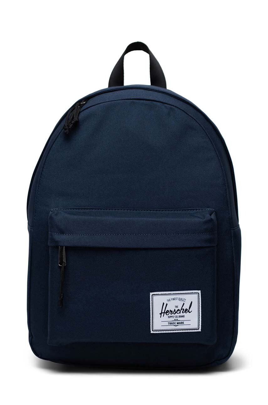 Batoh Herschel Classic Backpack tmavomodrá barva, velký, hladký - námořnická modř - Polyester