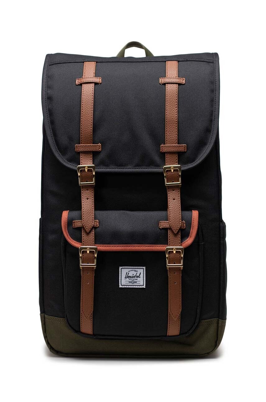 

Рюкзак Herschel Little America Backpack колір чорний великий однотонний