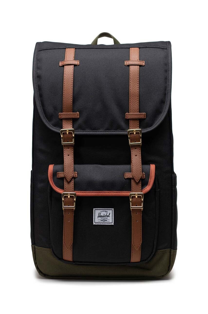 Herschel rucsac Little America Backpack culoarea negru, mare, neted