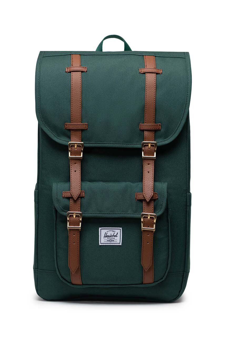 Herschel rucsac 11390-05932-OS Little America Backpack culoarea verde, mare, neted