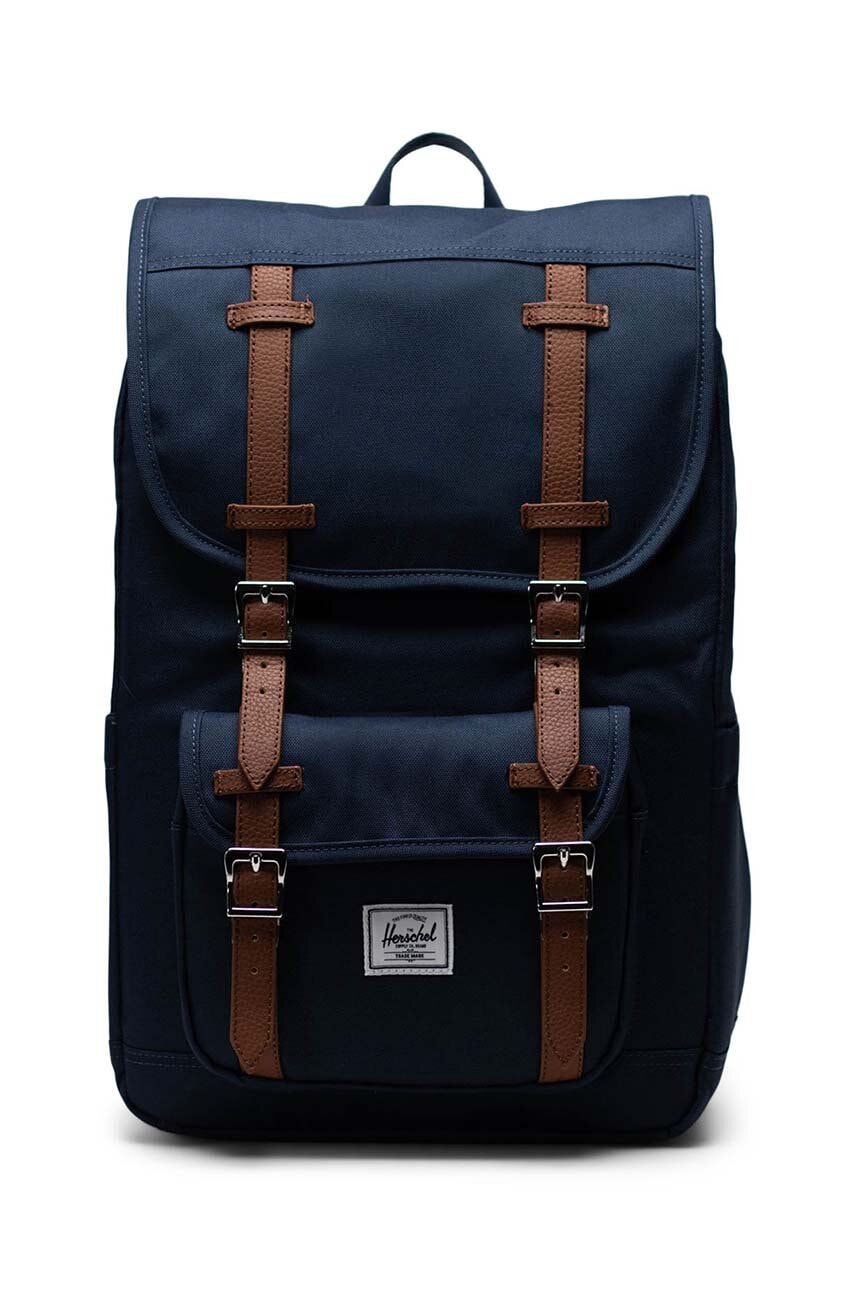 E-shop Batoh Herschel 11391-00007-OS Little America Mid Backpack tmavomodrá barva, velký, hladký