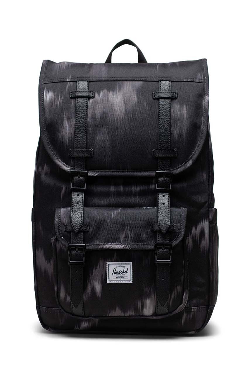 Herschel rucsac Little America Mid Backpack culoarea negru, mare, modelator