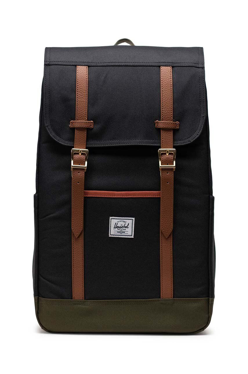 Herschel rucsac Retreat Backpack culoarea negru, mare, neted