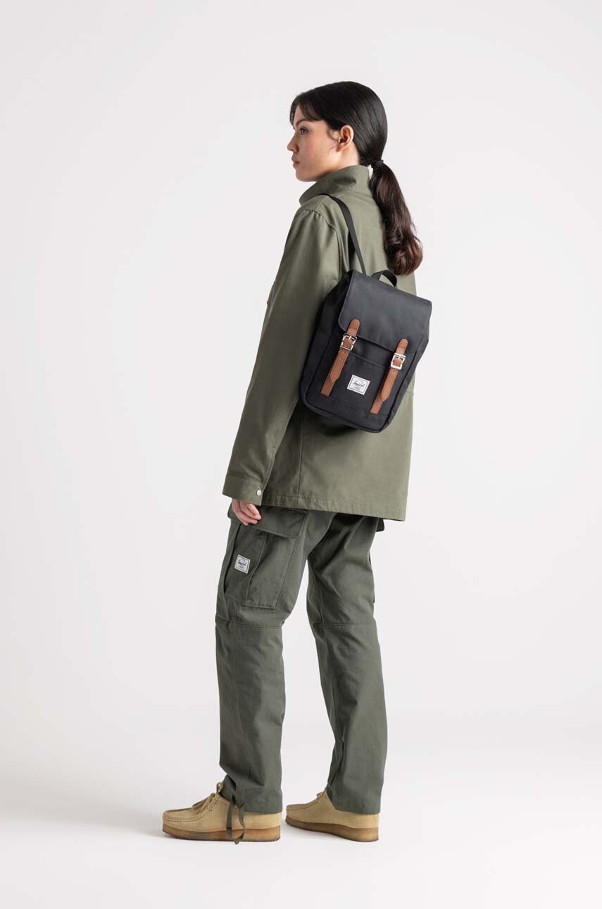 Σακίδιο πλάτης Herschel 11398-00001-OS Retreat Mini Backpack χρώμα: μαύρο φωτογραφία
