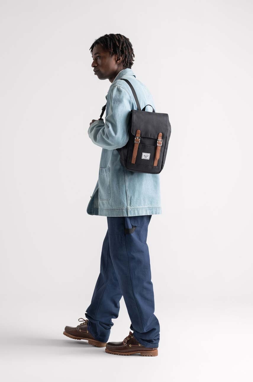 Σακίδιο πλάτης Herschel 11398-00001-OS Retreat Mini Backpack χρώμα: μαύρο φωτογραφία