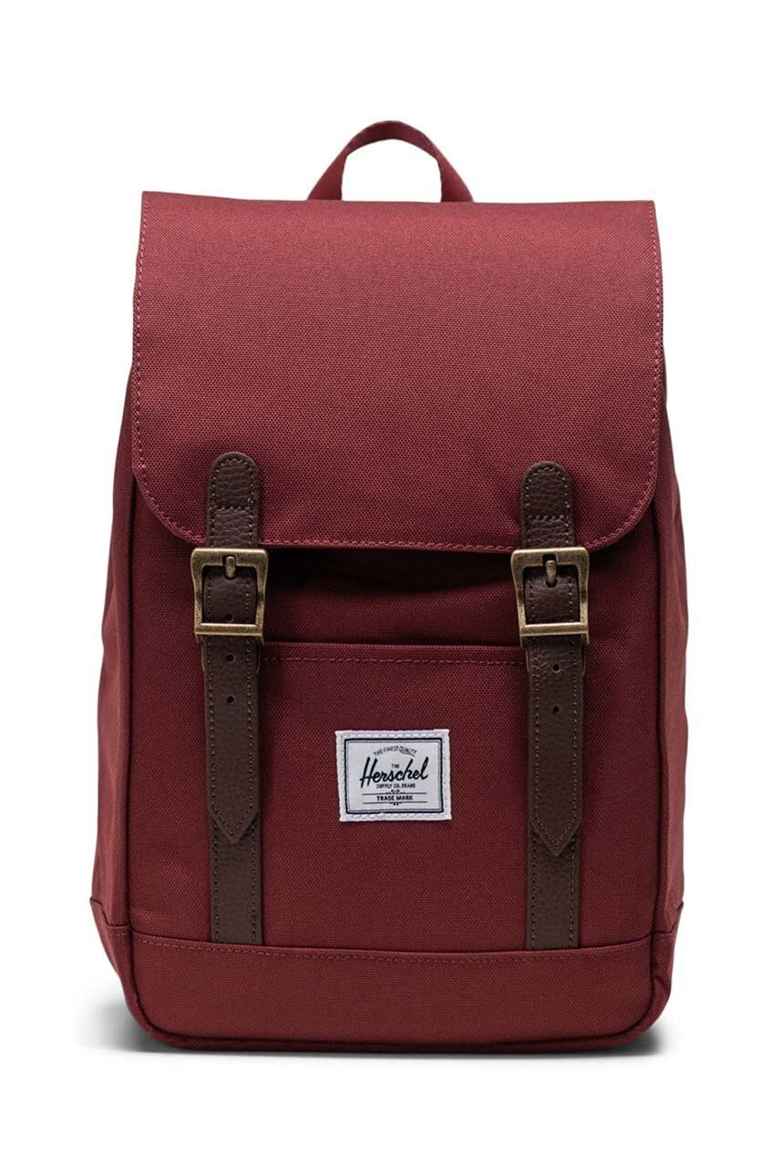 Herschel rucsac Retreat Mini Backpack culoarea bordo, mic, neted