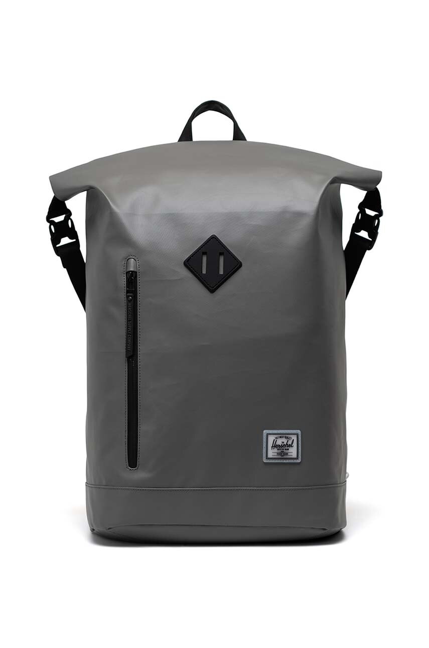 Herschel rucsac Roll Top Backpack culoarea gri, mare, neted