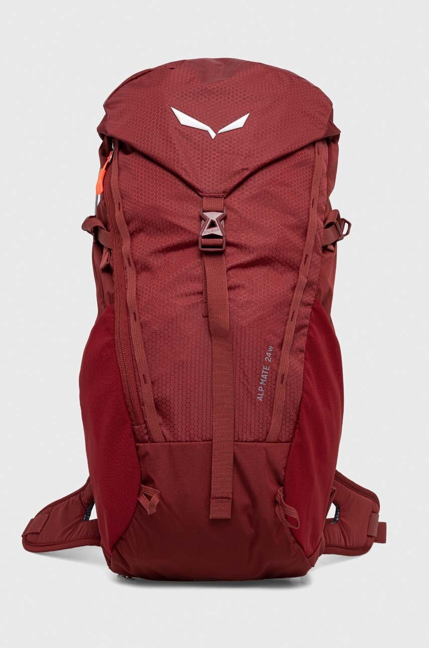 Salewa rucsac Alp Mate 24 culoarea bordo, mic, neted Salewa rucsac Alp Mate 24 culoarea bordo, mic, neted
