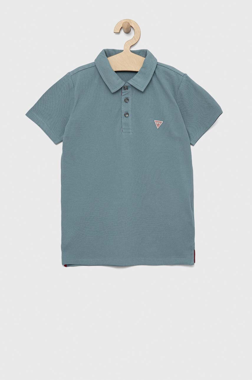 

Дитяче бавовняне поло Guess однотонний
