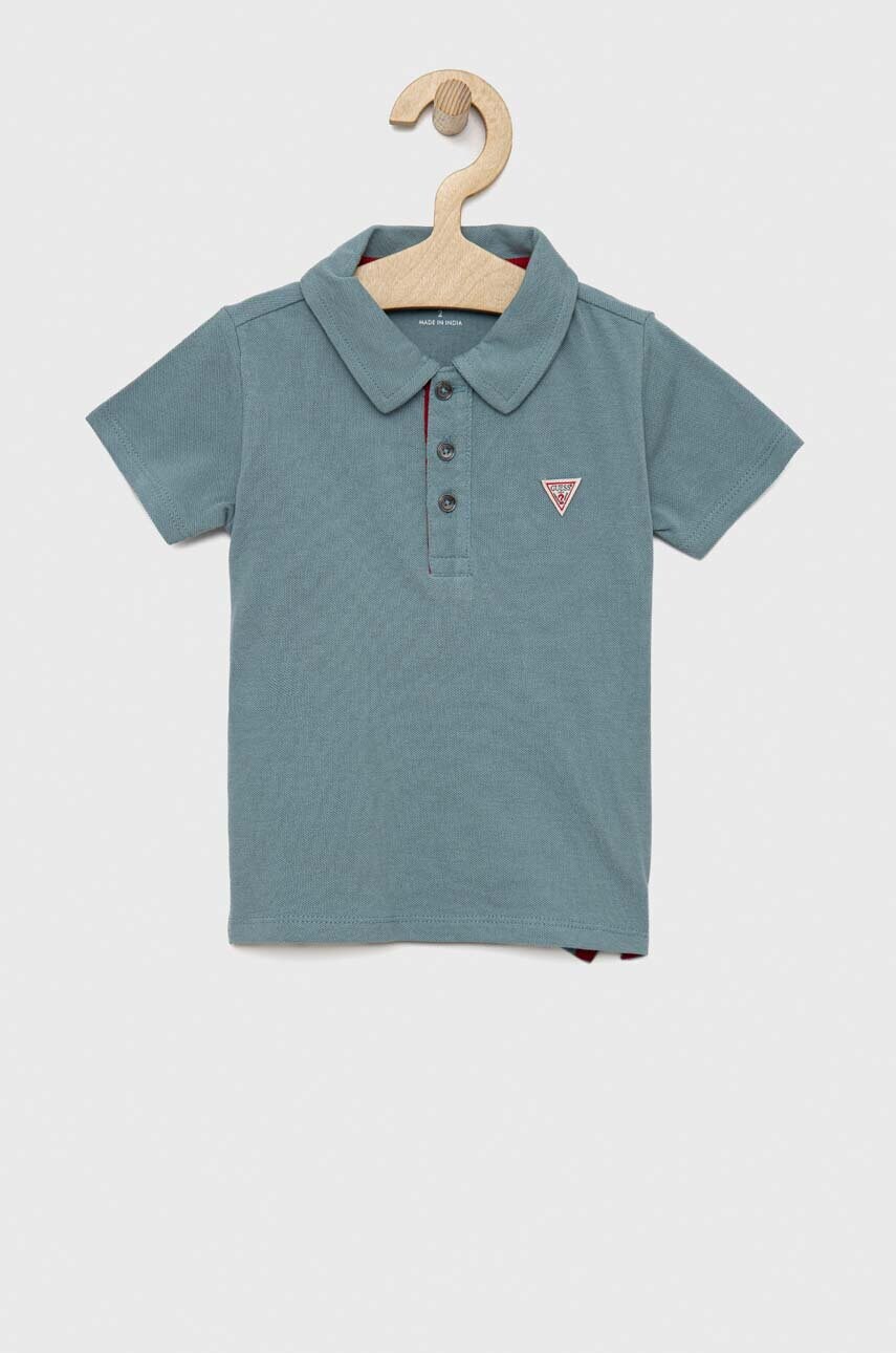 

Дитяче бавовняне поло Guess однотонний