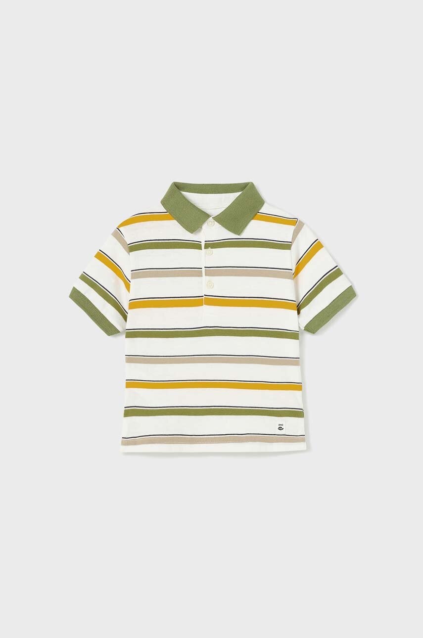 Mayoral tricou polo copii culoarea verde, modelator