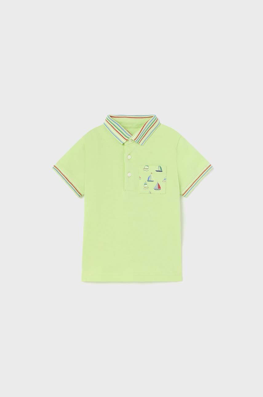 Mayoral tricou polo copii culoarea verde, cu imprimeu