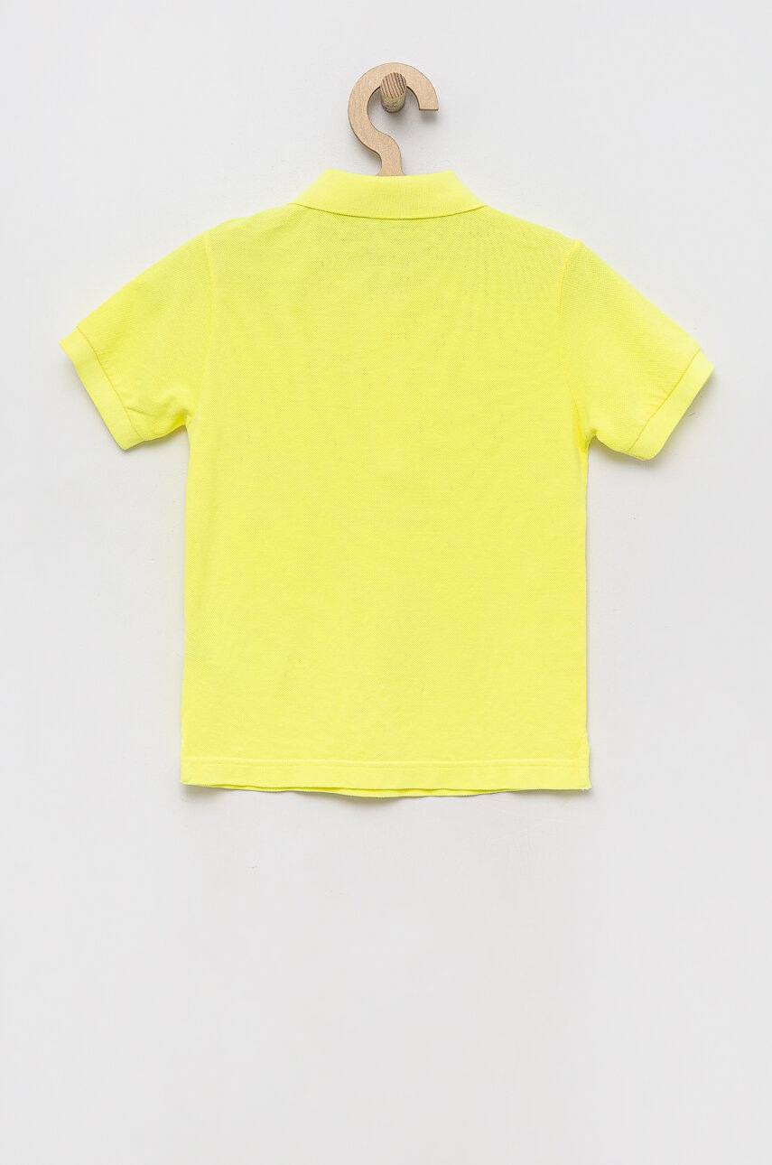 Детское хлопковое поло United Colors of Benetton цвет жёлтый однотонное