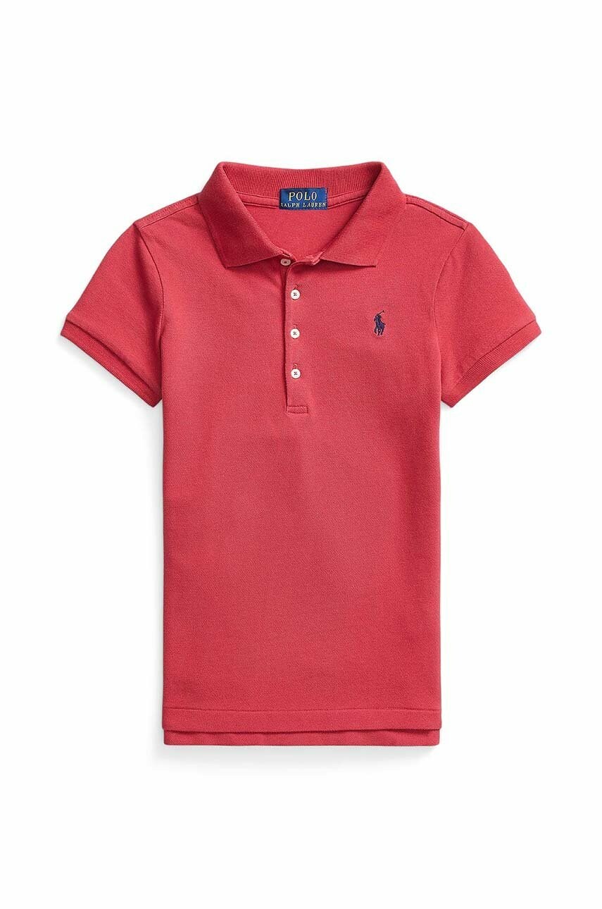 

Детское поло Polo Ralph Lauren цвет красный однотонное
