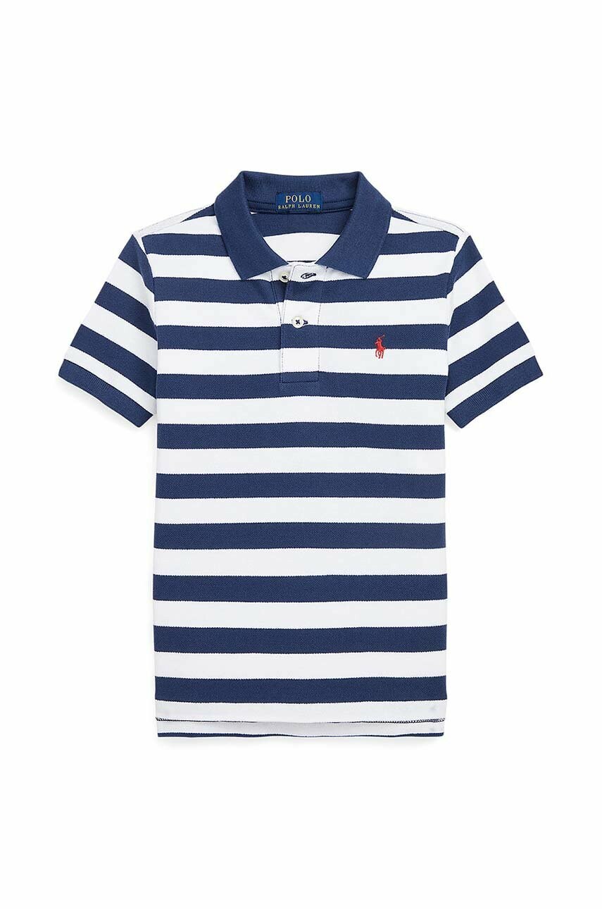 

Дитяче бавовняне поло Polo Ralph Lauren колір синій візерунок