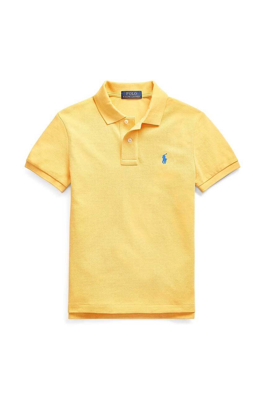 Dětská bavlněná polokošile Polo Ralph Lauren žlutá barva - žlutá -  100 % Bavlna