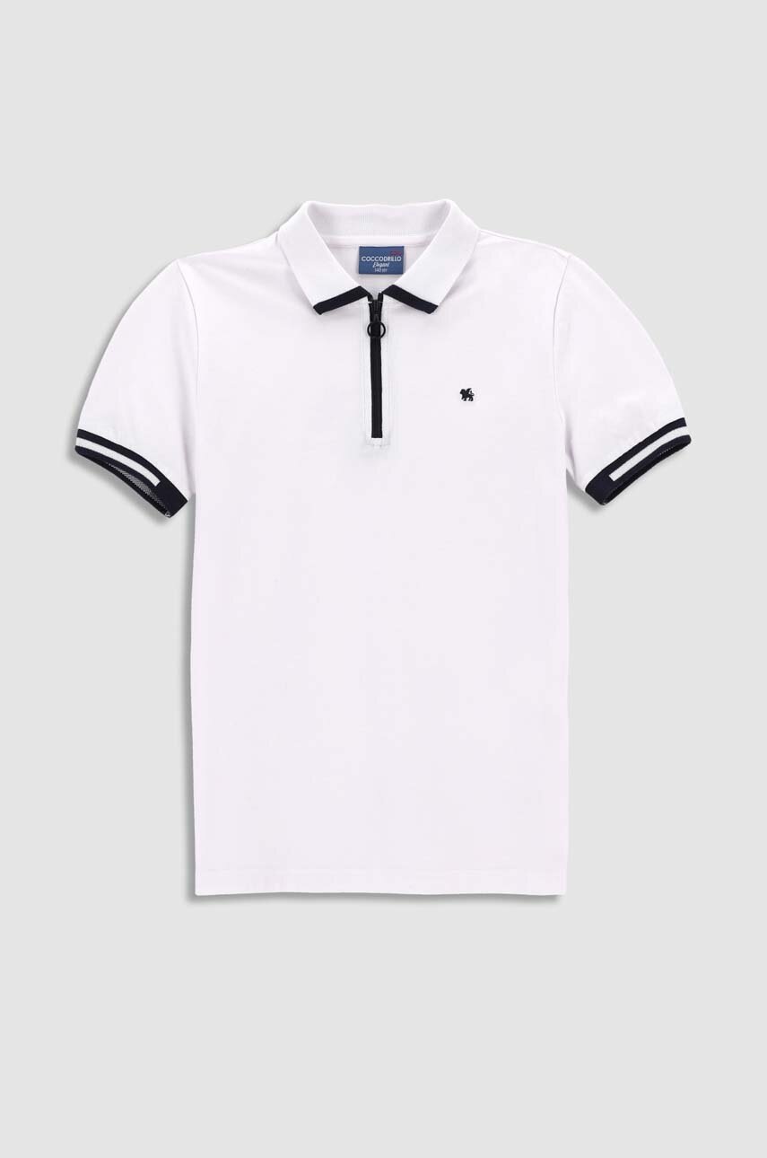 Coccodrillo Tricou Polo Copii Culoarea Alb, Neted