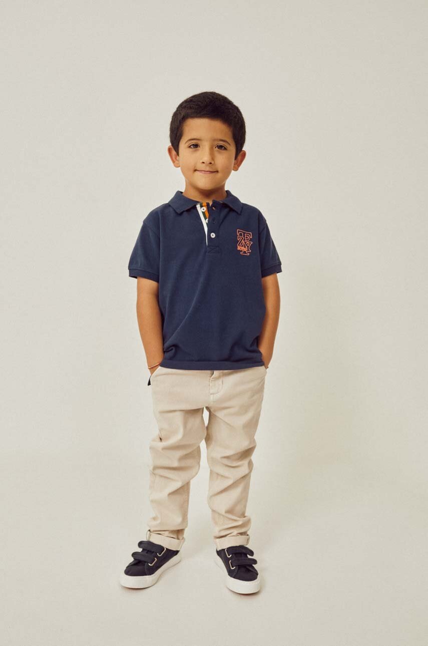 Дитяче бавовняне поло zippy колір синій однотонний Дитяче бавовняне поло zippy колір синій однотонний